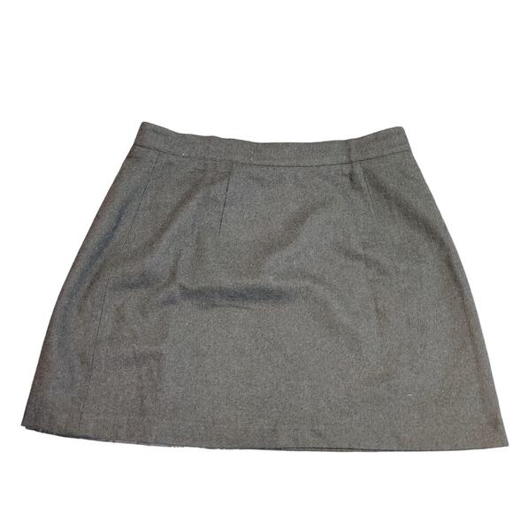 Wool Blend Side Buttoned A-Line Mini Skirt Mid Rise Charcoal Gray Womens Size 10 - Picture 2 of 7
